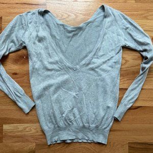 Grey swoop back sweater Lulus Sz M